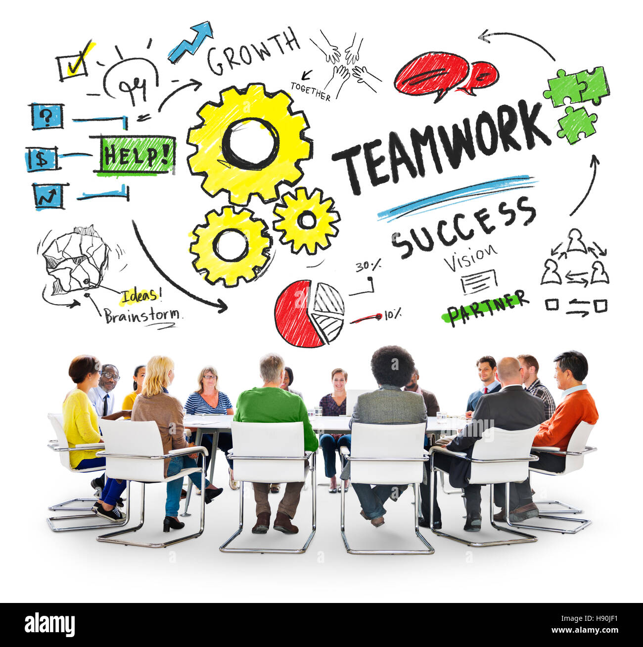 Teamarbeit zusammen Zusammenarbeit Teambesprechung arbeiten Bürokonzept Stockfoto