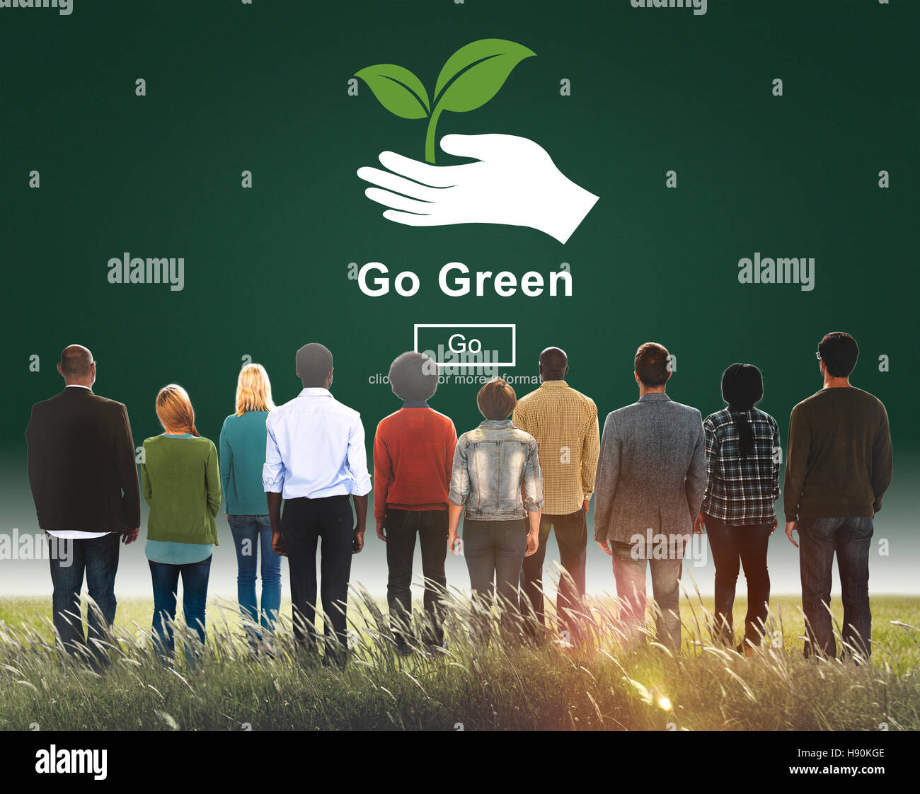 Gehen Sie grün Umweltschutz Natur Nachhaltigkeitskonzept Stockfoto