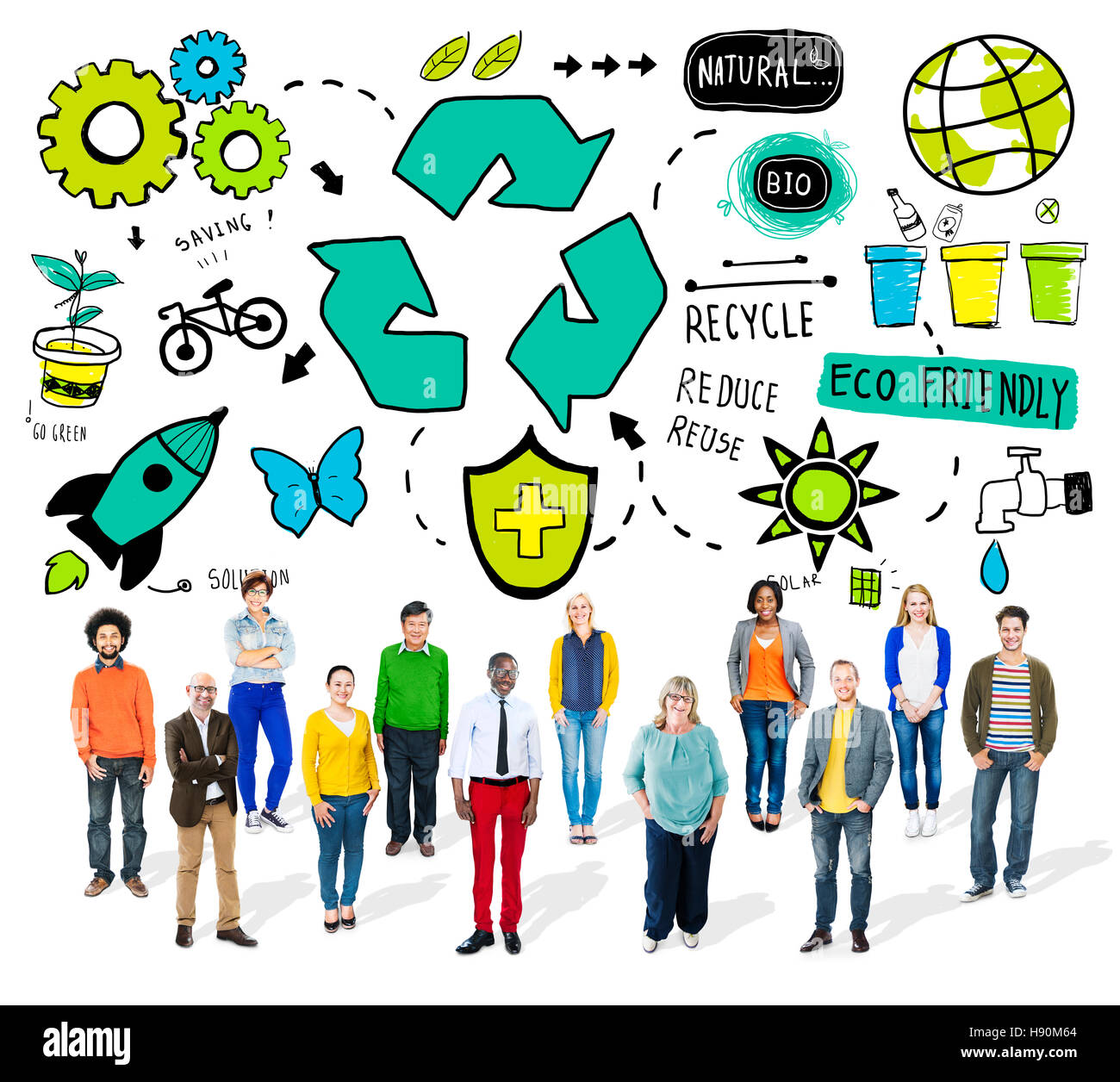 Recycling-Wiederverwendung reduzieren Bio-Öko-Umwelt-Konzept Stockfoto