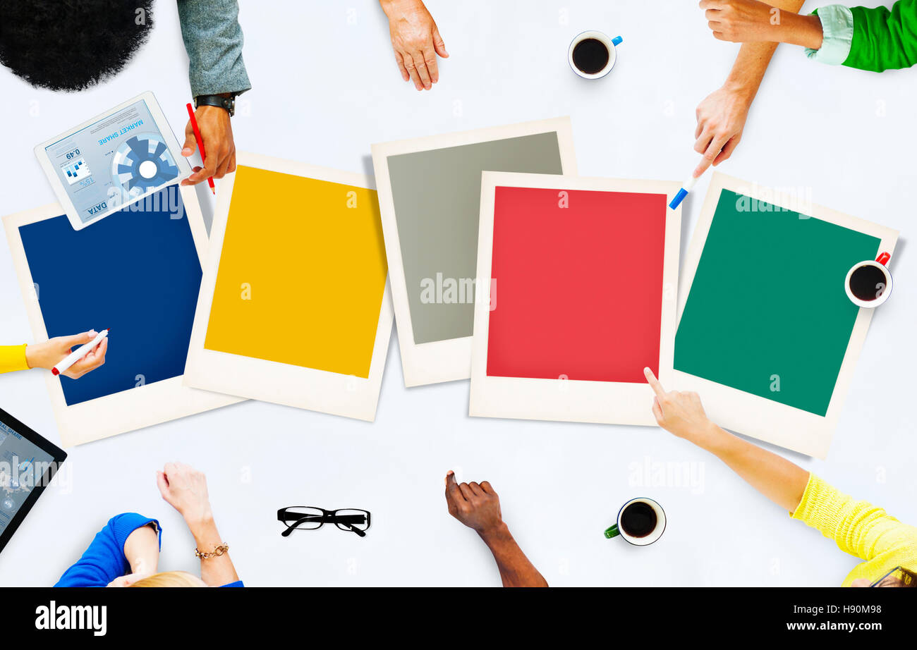 Polaroid Papier Sofortbildkamera Fotografie Medienkonzept Stockfoto