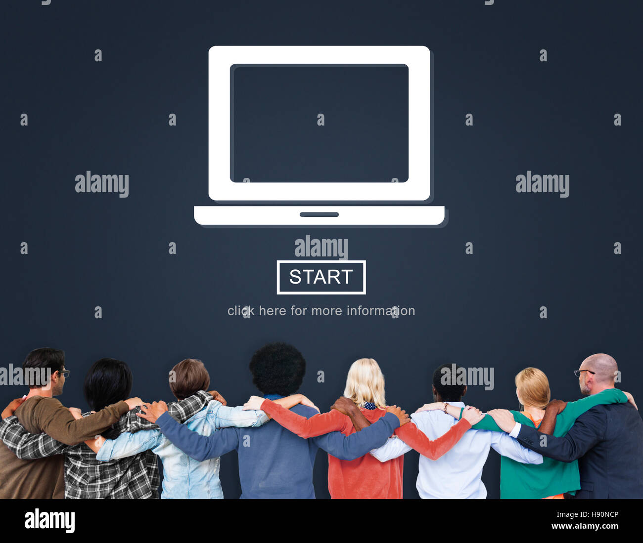 Computer Technologie elektronischer Start Icon-Konzept Stockfoto