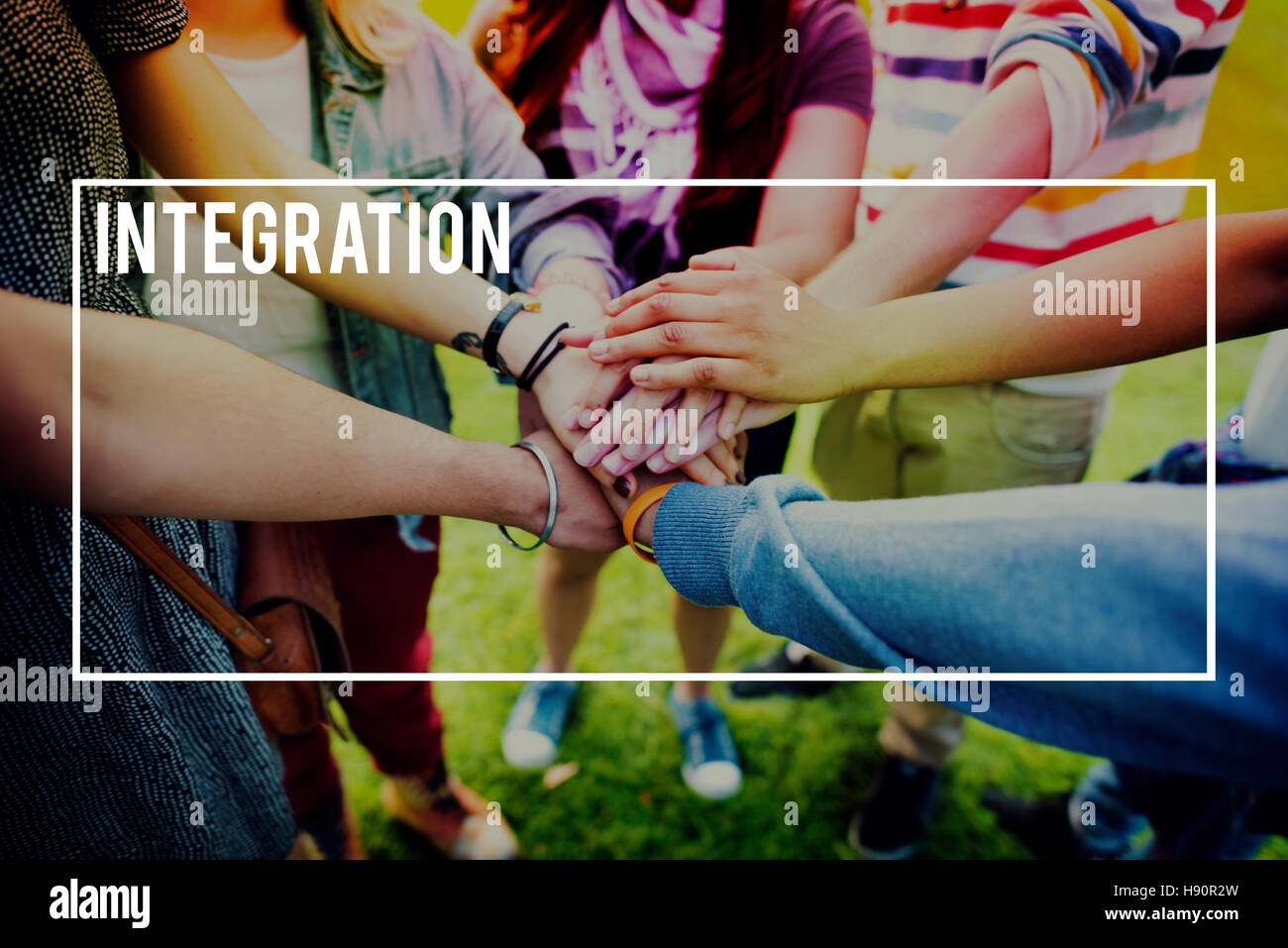 Integration-Mischung zusammen Konzept integrieren Stockfoto