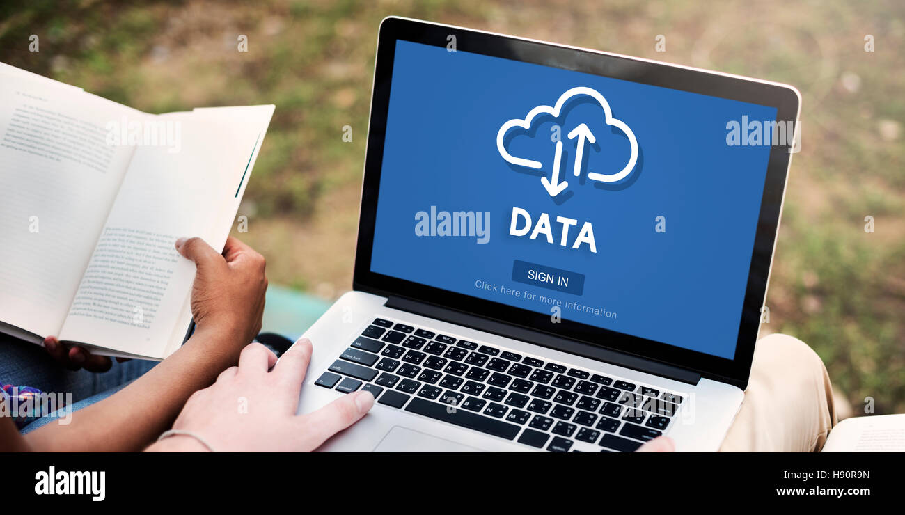 Daten Informationen Online-Storage-Website-Konzept Stockfoto