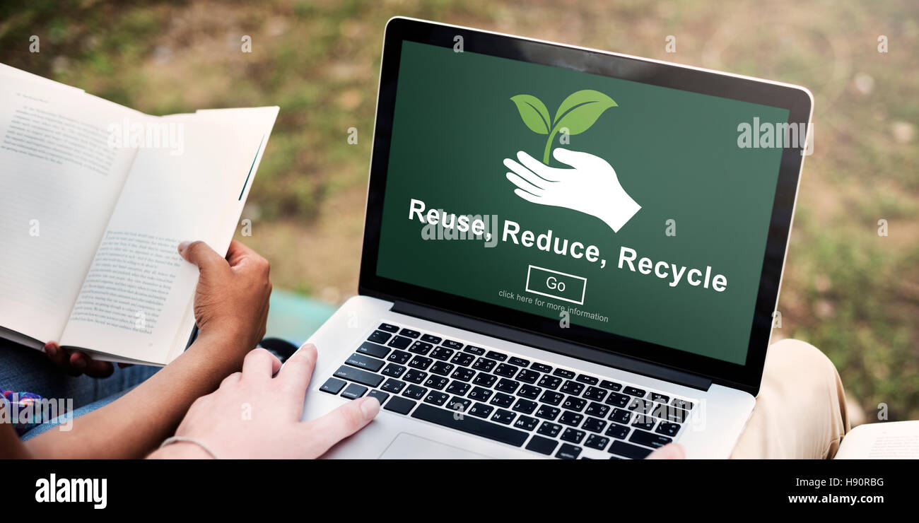 Wiederverwendung reduzieren Recycle-Nachhaltigkeit-Ökologie-Konzept Stockfoto