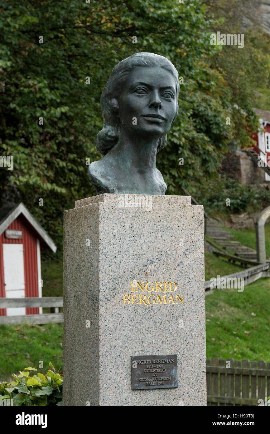 Ingrid Bergman-Denkmal in Fjällbacka, Bohuslän, Schweden, Skandinavien Stockfoto