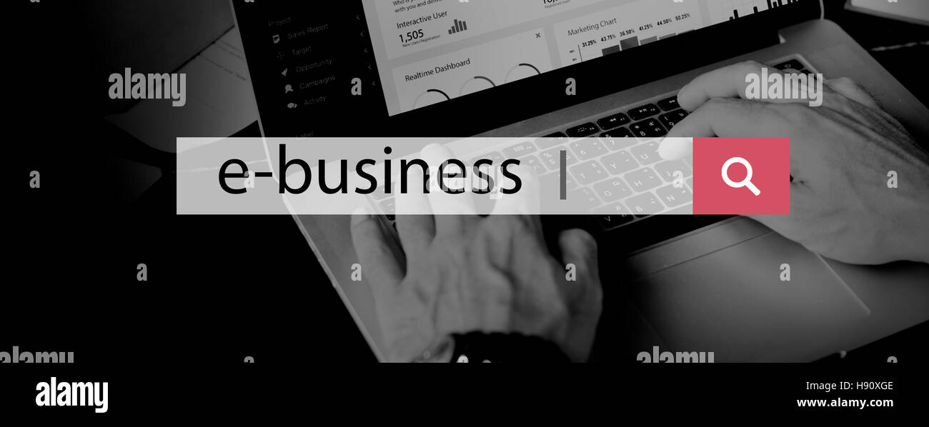 E-Business-Commerce-Marketing-Business-Konzept Stockfoto