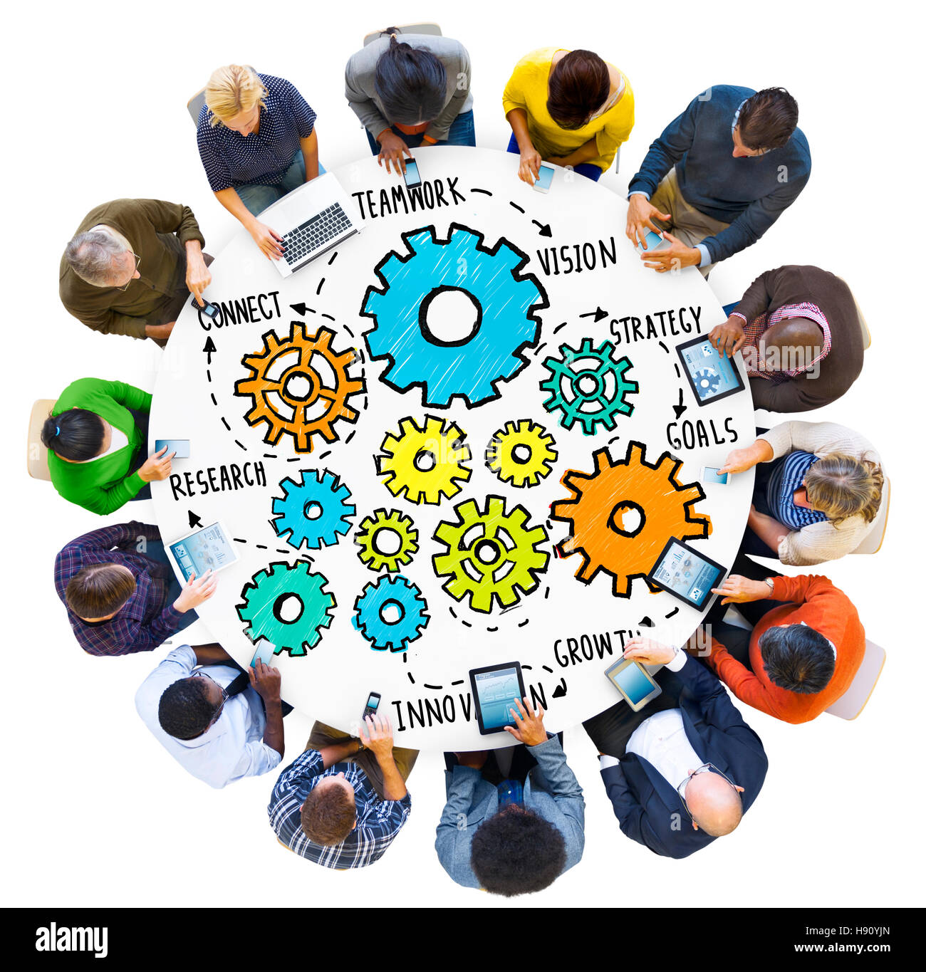 Team Teamwork Ziele Strategie Vision Business Support-Konzept Stockfoto