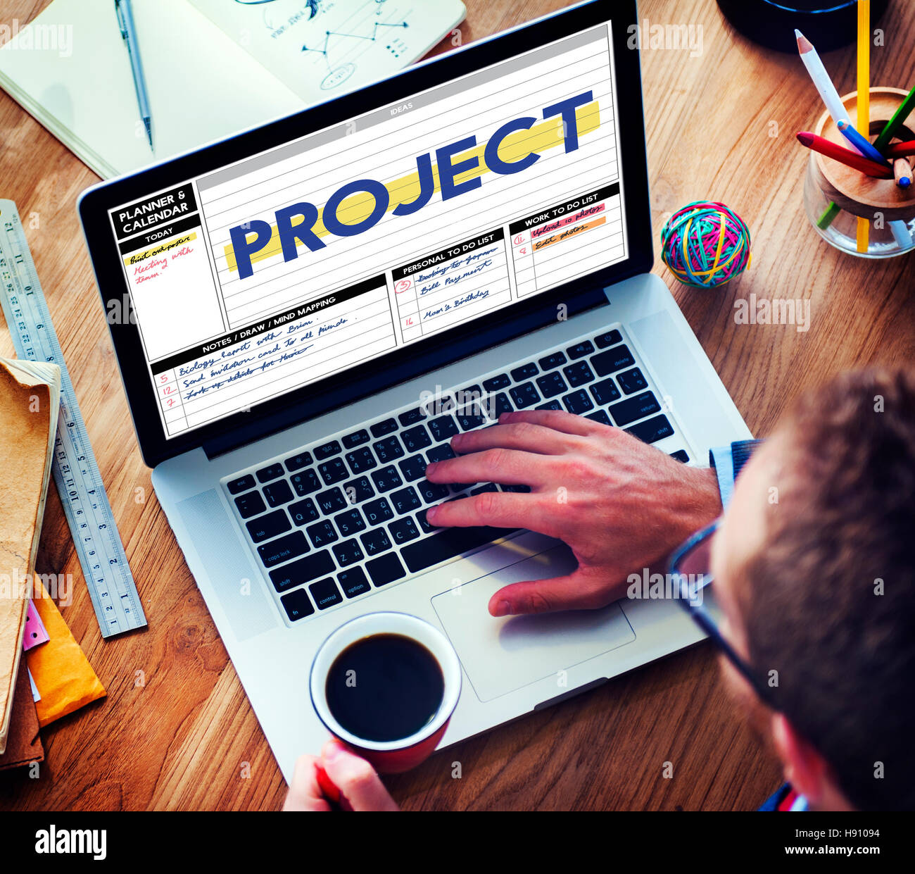 Projekt Management Aufgabe Plan Strategiekonzept Stockfoto