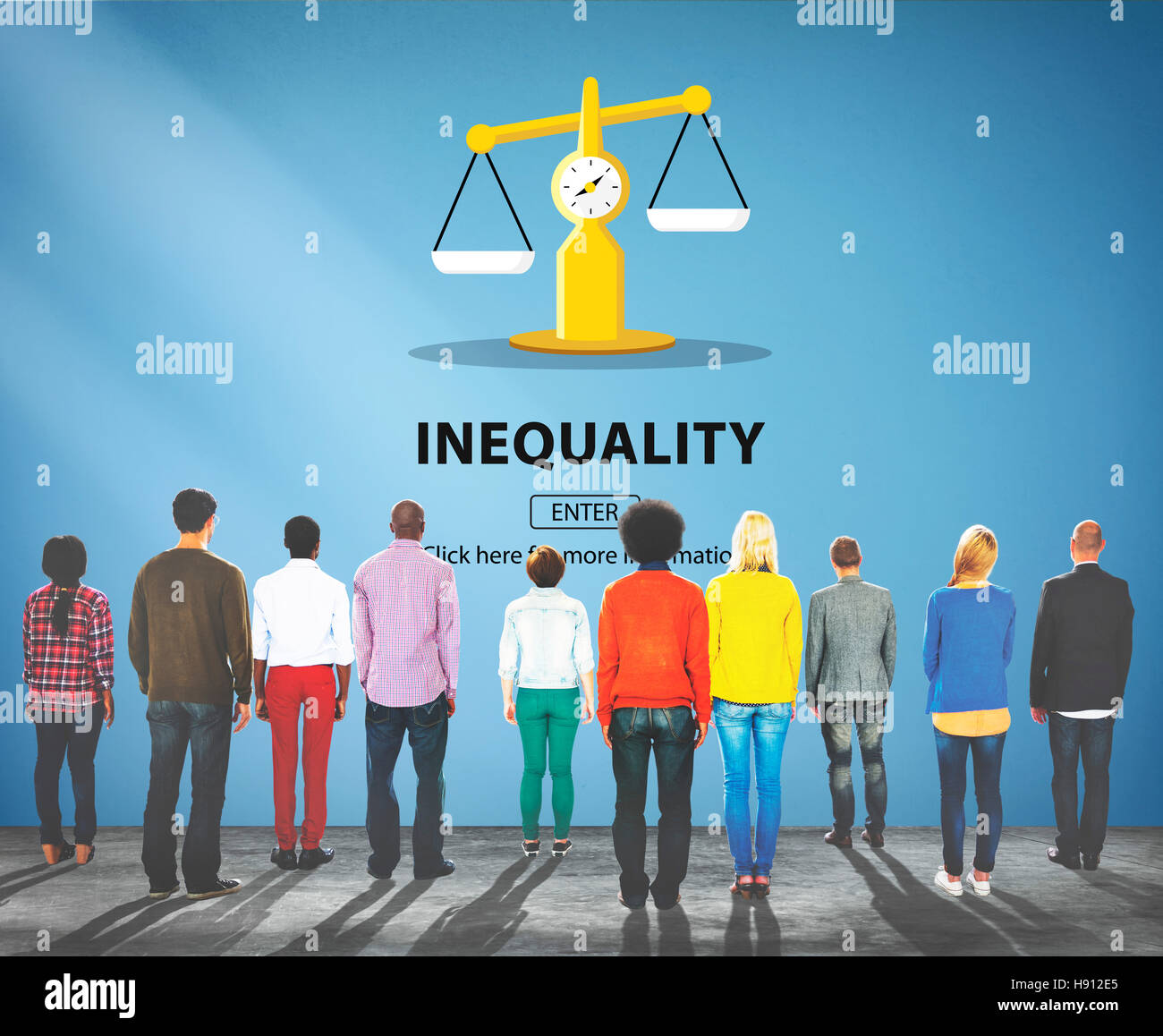 Ungleichheit Unterschied Diversity Ungleichgewicht Rassismus-Konzept Stockfoto