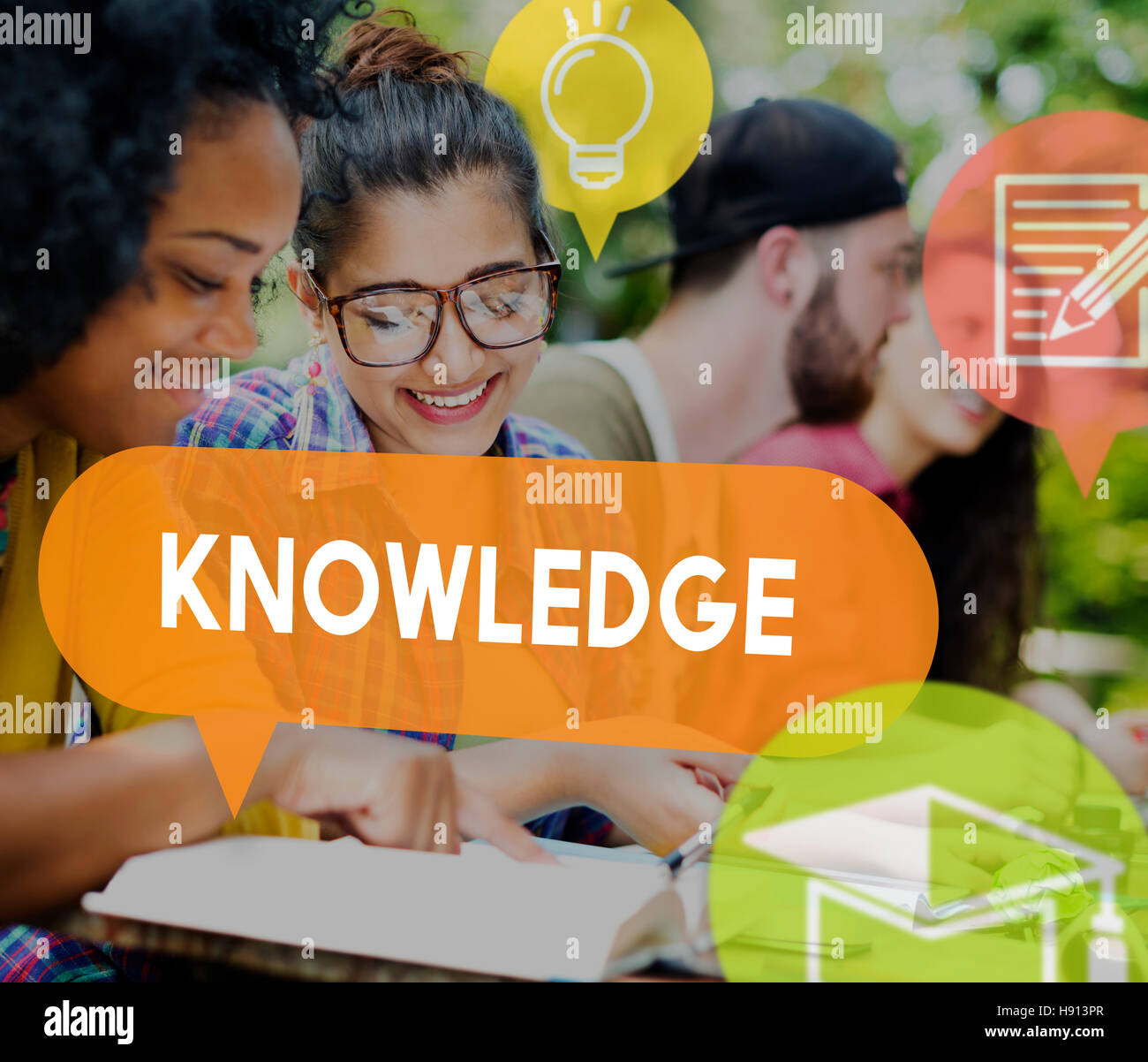 Wissen macht Bildungskonzept Karriere Einblick Stockfoto