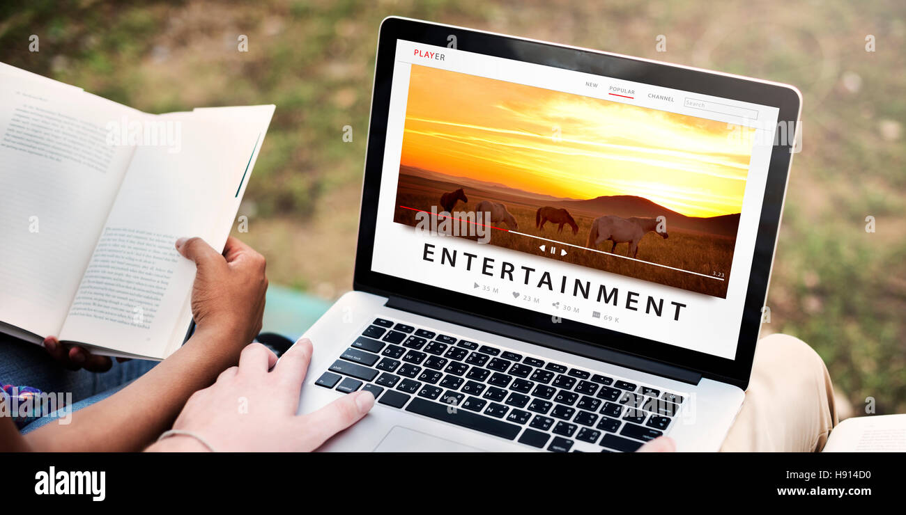 Unterhaltung-Streaming-Media-Kanal Multimedia-Konzept Stockfoto