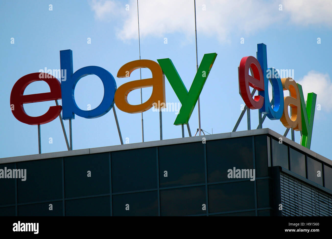 Logo der Marke "EBay", Berlin. Stockfoto