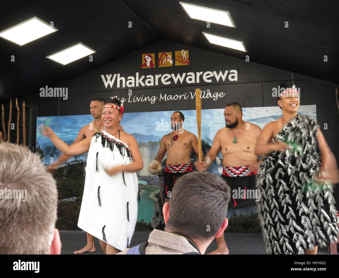 Whakarewarewa Maori Village bei Rotorua, Nordinsel, Neuseeland Stockfoto