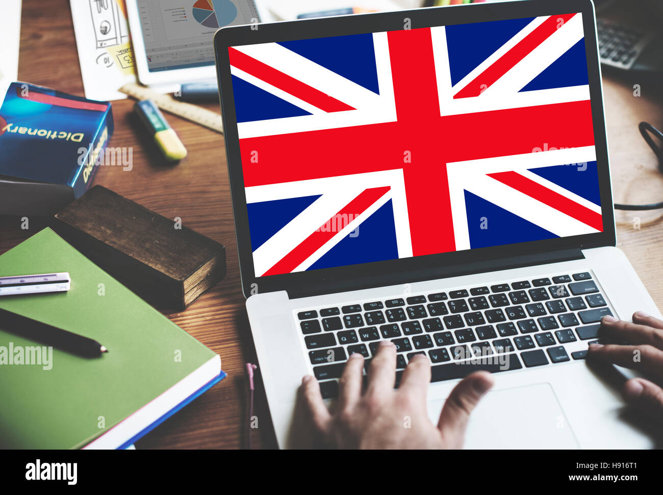 England Flagge Nationalität Kultur Liberty Konzepts Stockfoto