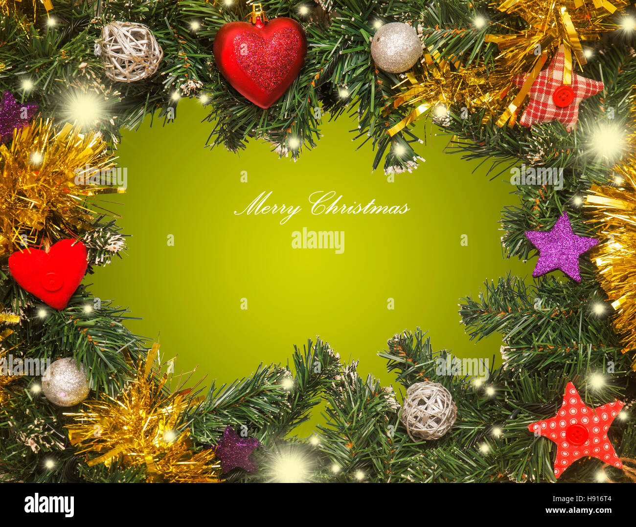 Weihnachten-Rahmen, Dekorationen Stockfoto