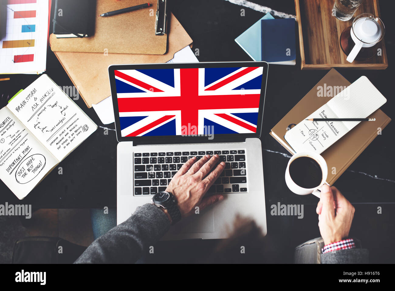 England Flagge Nationalität Kultur Liberty Konzepts Stockfoto