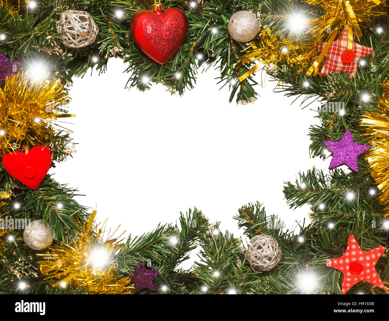 Weihnachten-Rahmen, Dekorationen Stockfoto