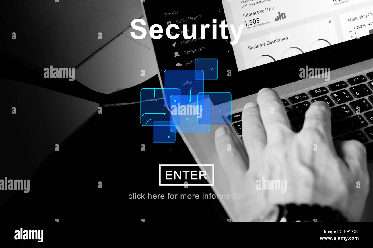 Datenschutz Sicherheit Schutz Geheimhaltung Sicherheitskonzept Stockfoto