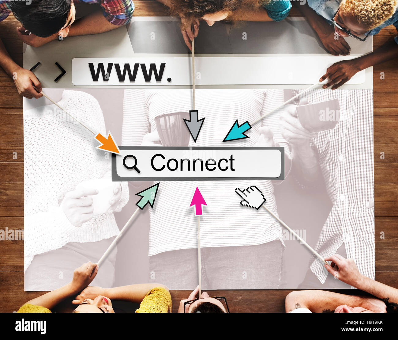 Link Netzwerk Website Online Technologiekonzept UI zu verbinden Stockfoto