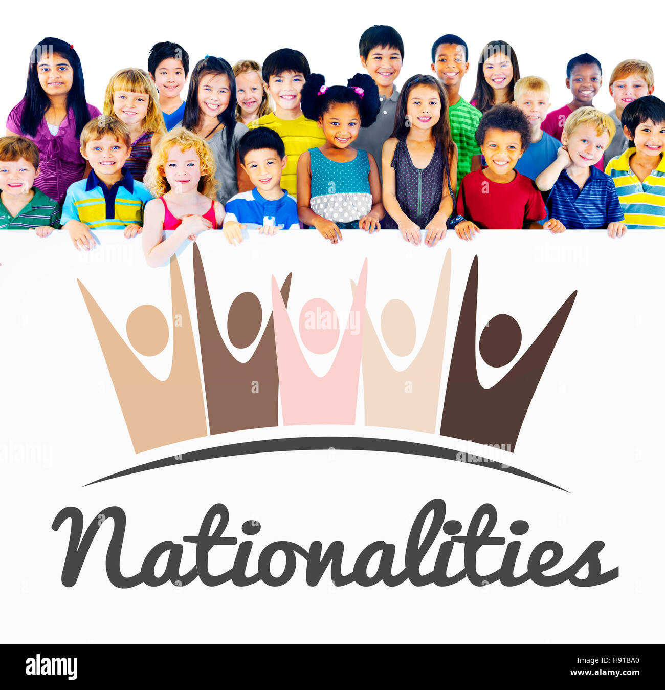 Vielfalt Nationalitise Einheit miteinander Grafikkonzept Stockfoto