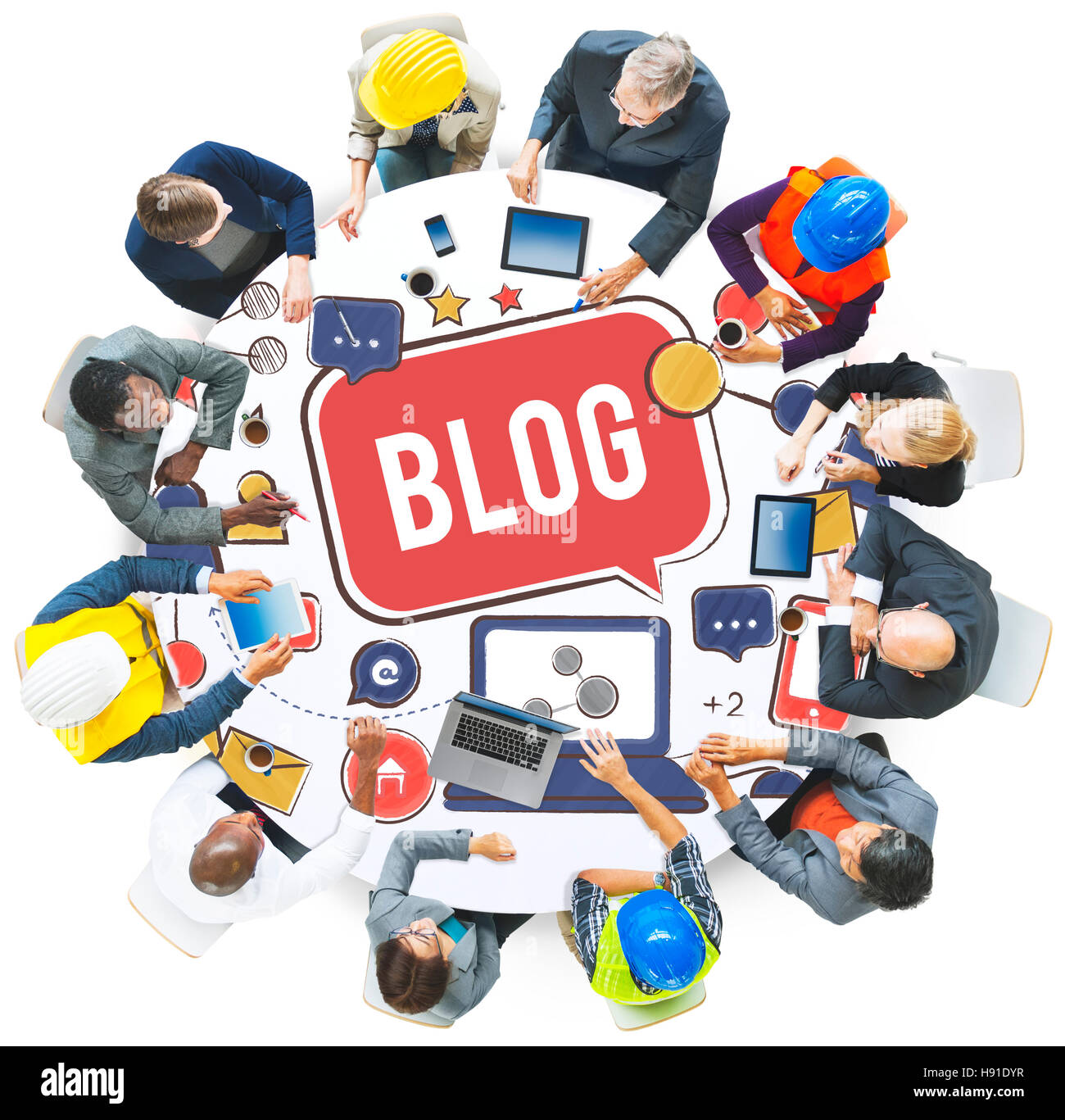 Blog Blogging-soziales Netzwerk-Online-Internet-Konzept Stockfoto