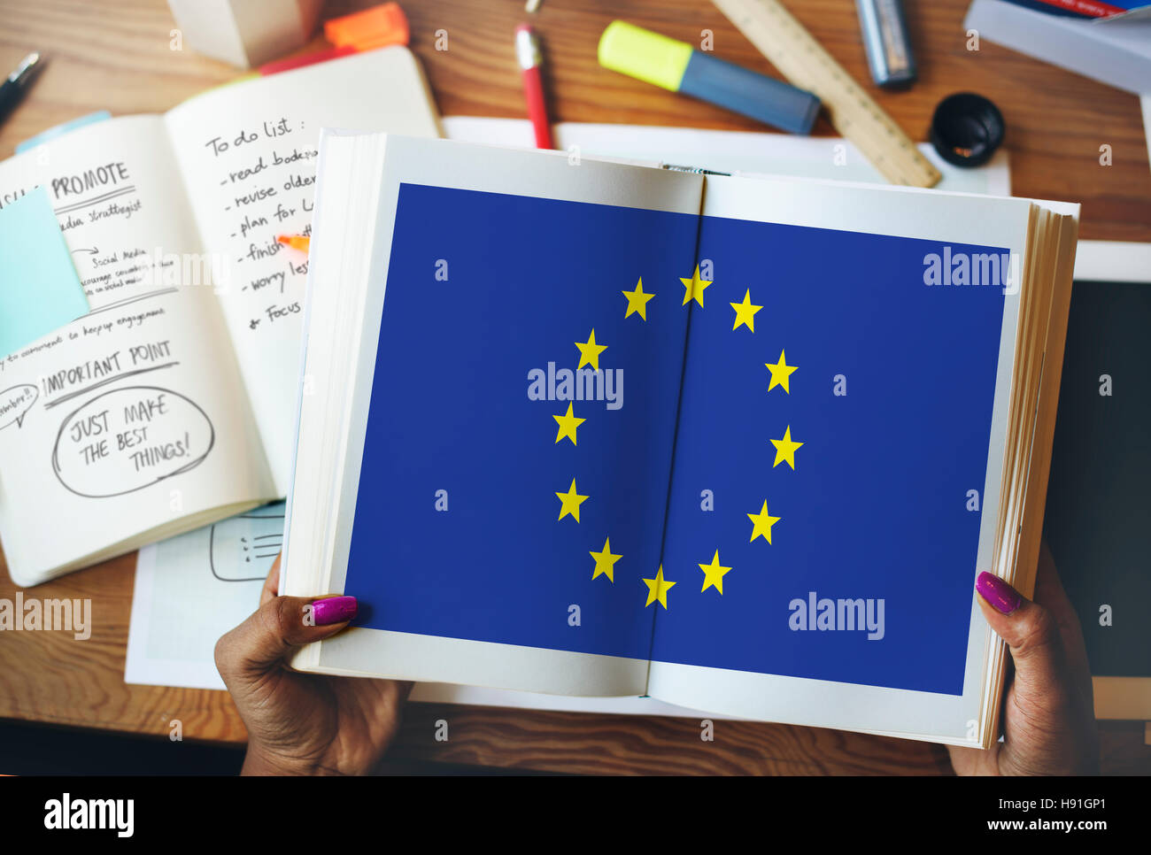 Europäischen Union Land Flagge Nationalität Liberty Kulturbegriff Stockfoto