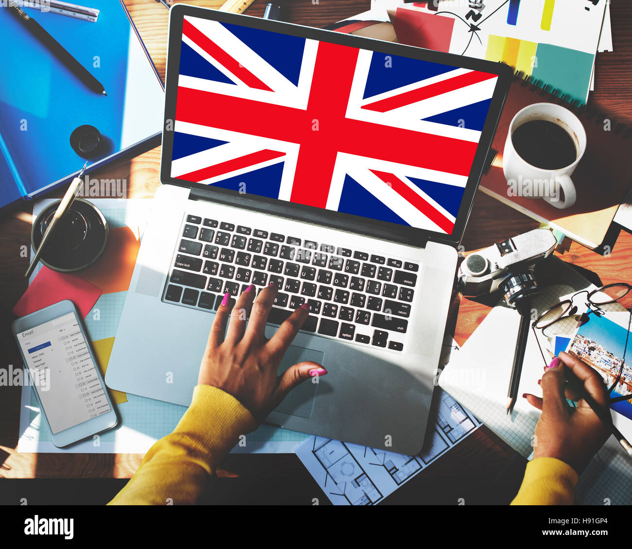 England Flagge Nationalität Kultur Liberty Konzepts Stockfoto