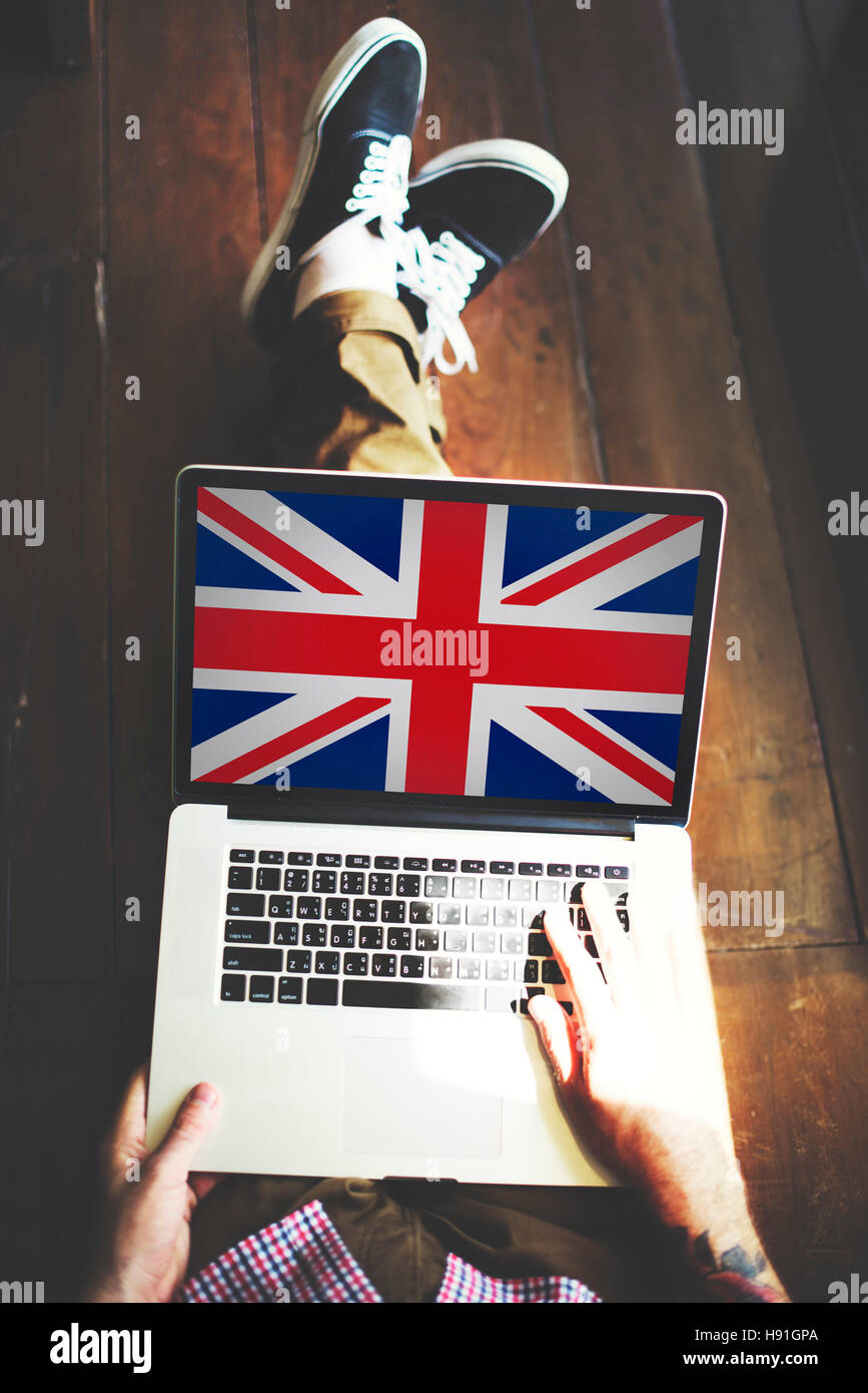 England Flagge Nationalität Kultur Liberty Konzepts Stockfoto