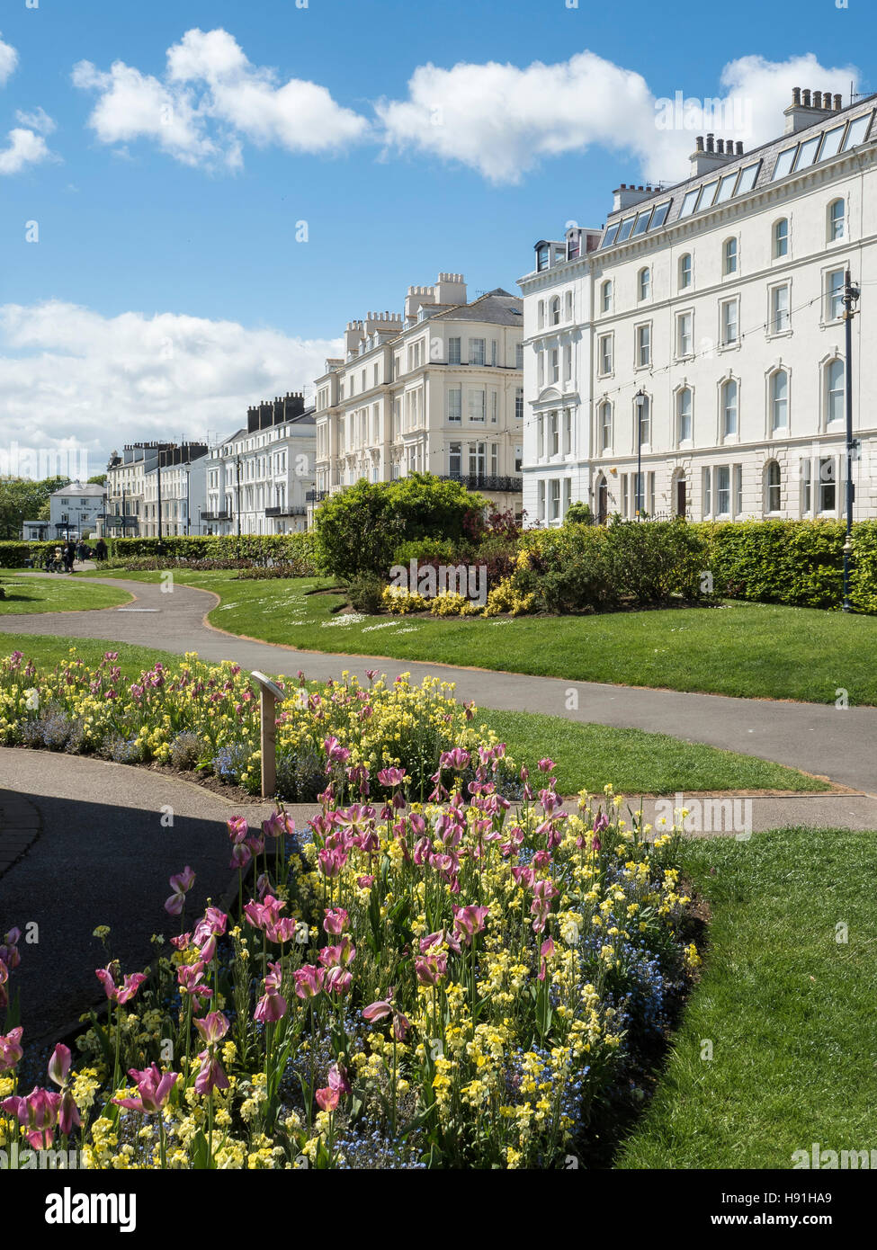 Royal Crescent, Filey, North Yorkshire im Bezirk in Scarborough. Stockfoto