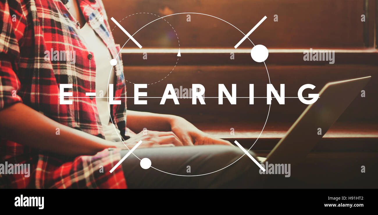 E-Learning Education Studium Online-Kurskonzept Stockfoto