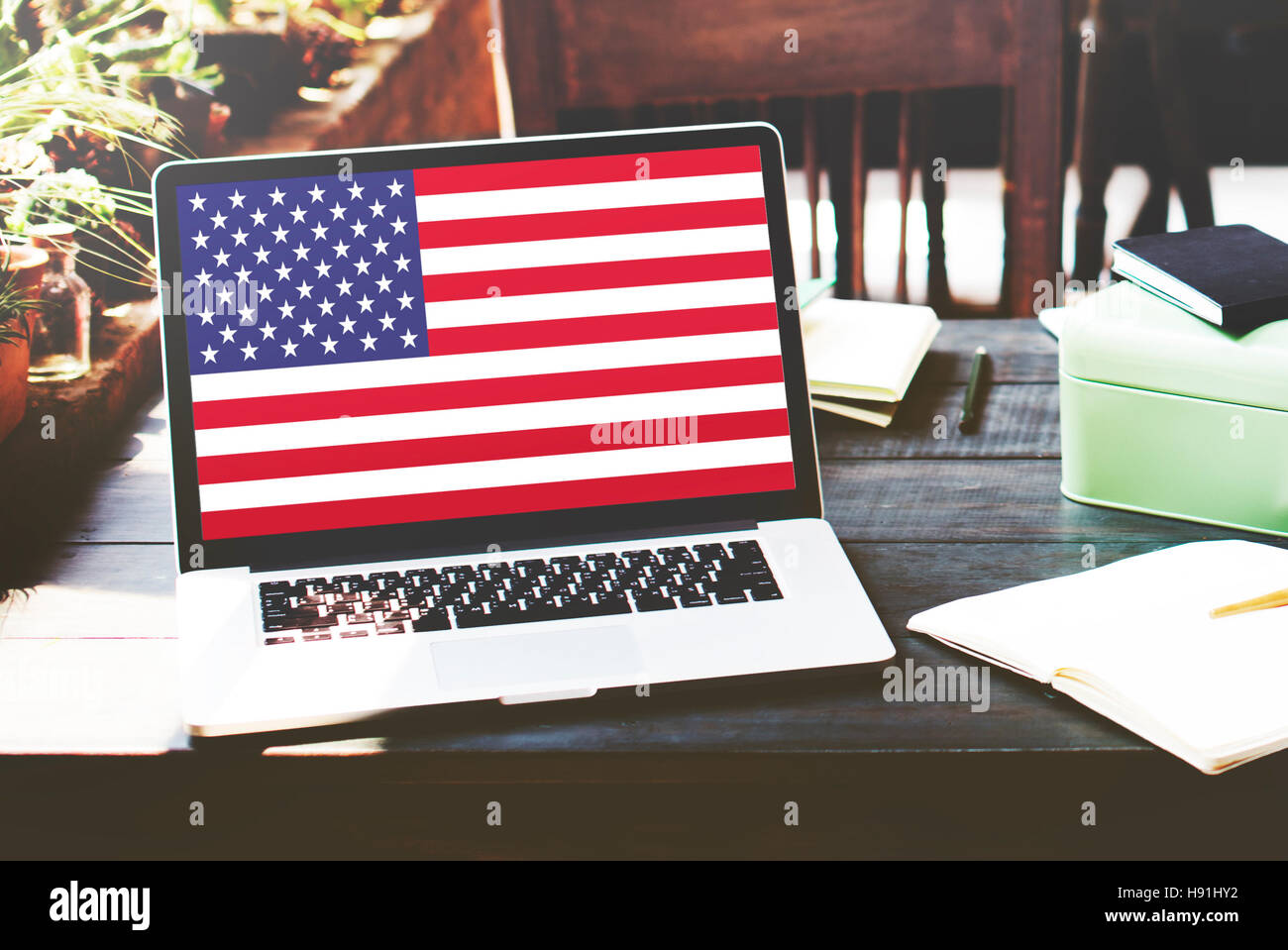 Amerikanische Flagge Nationalität Liberty Land Konzept Stockfoto