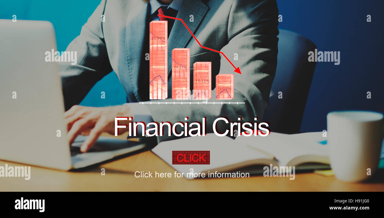 Finanzkrise Depression Scheitern Abnahme Konzept Stockfoto