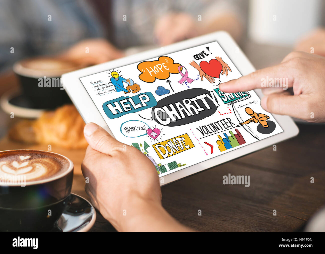 Geben Sie Almosen Spende Grafikkonzept Stockfoto