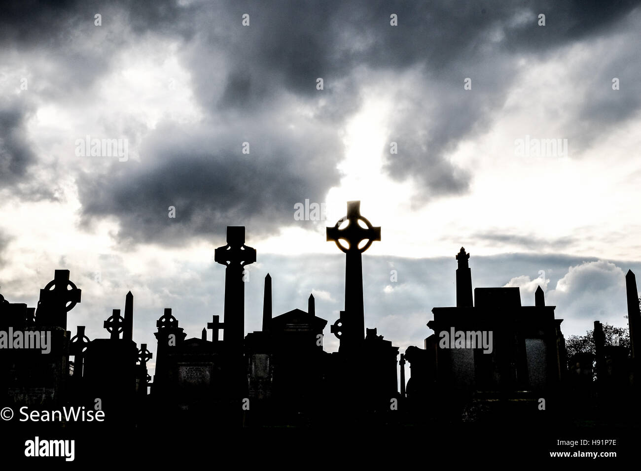 Friedhof / Nekropole in Glasgow Stockfoto