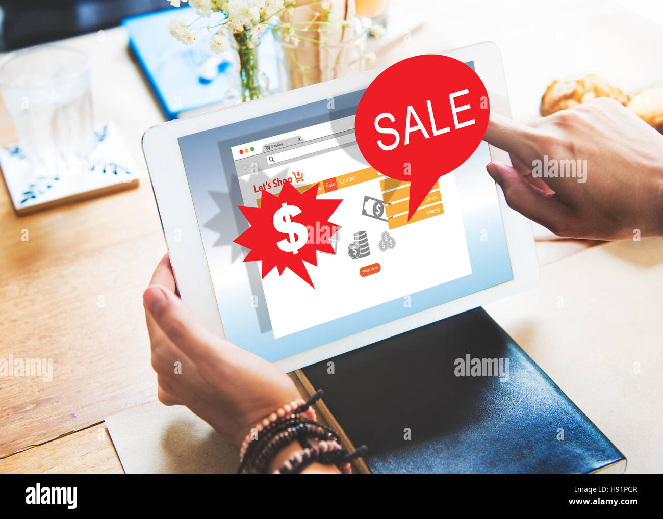 Online-Shopping Marketing-Verkauf-Promotion-Konzept Stockfoto