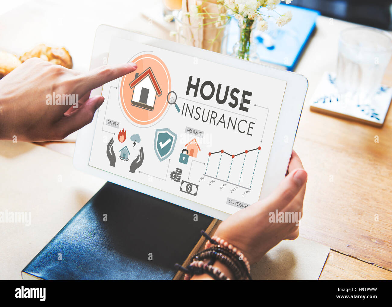 Haus Versicherung Sicherheit Eigenschaft Schutzkonzept Stockfoto