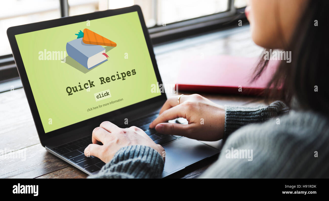 Die heutige spezielle schnelle Rezepte Menü Mittagessen Konzept Stockfoto