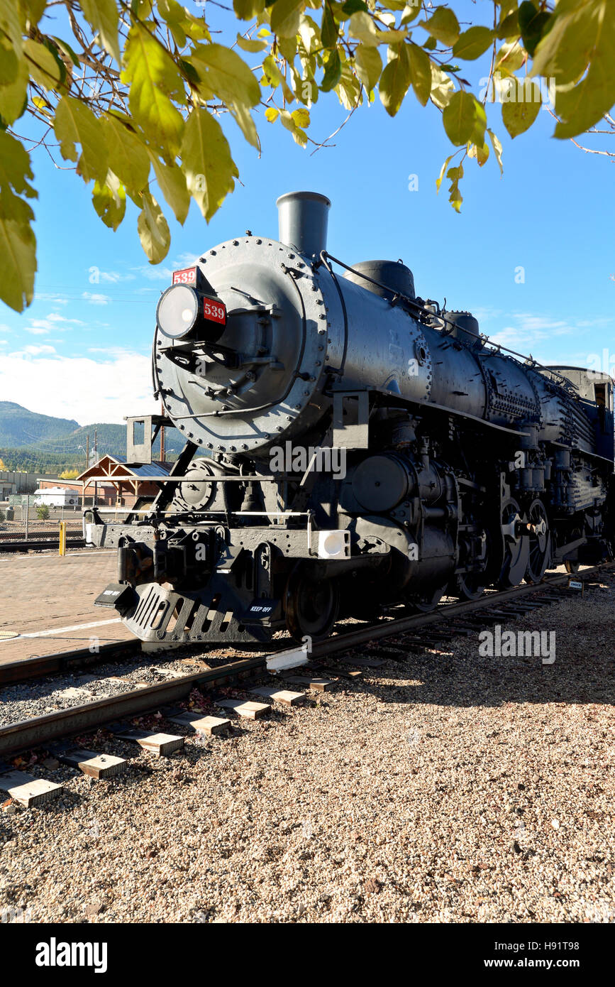 Der Bahnhof und die Bahnstrecke nach dem Grand Canyon in Williams, Arizona Stockfoto