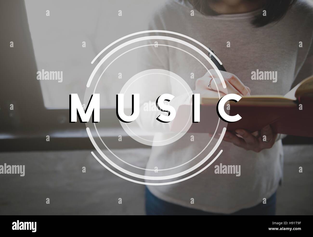 Musik-Multimedia-Radio-Party-Lifestyle-Konzept Stockfoto