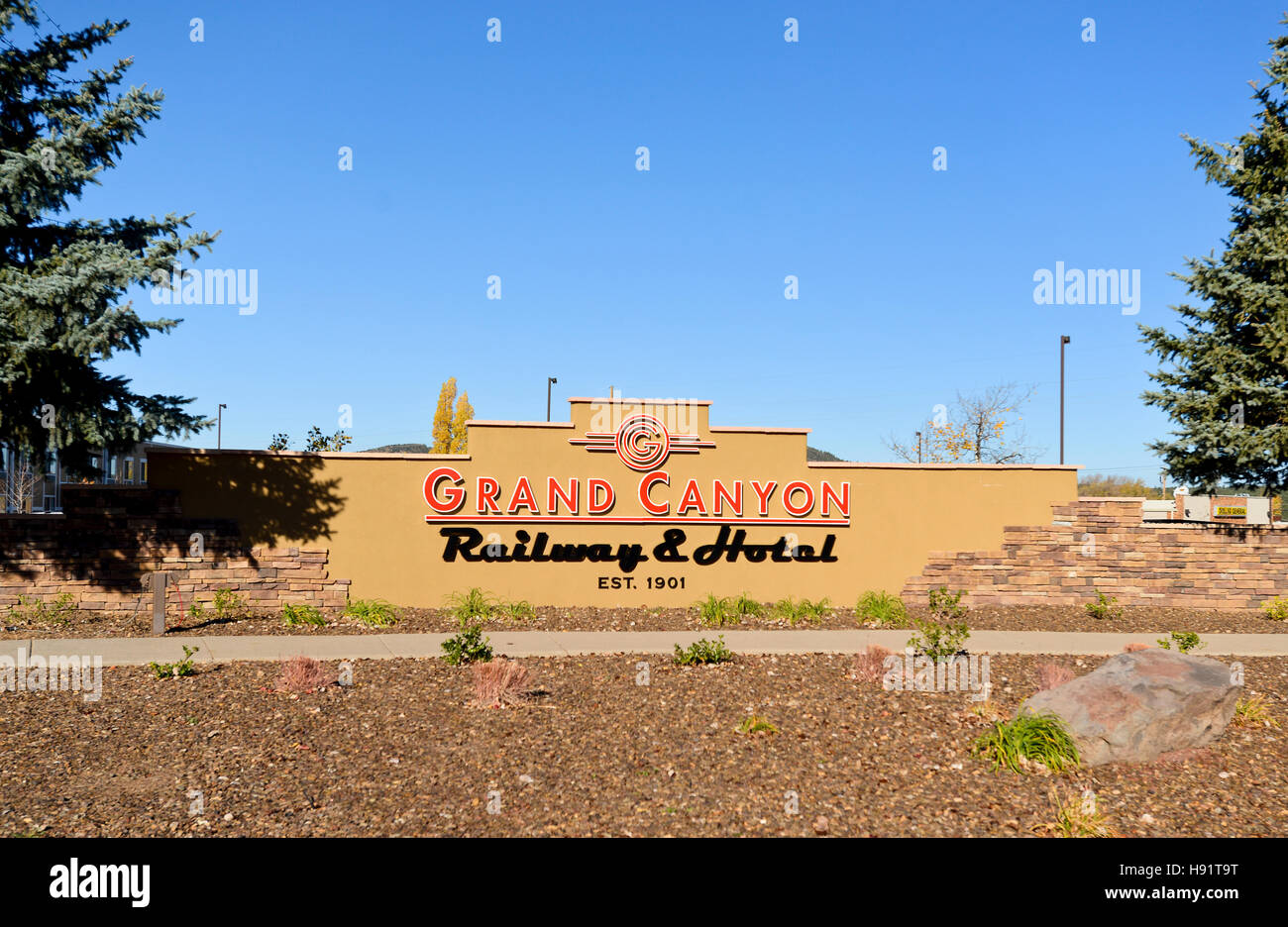 Der Bahnhof in Williams, Arizona Stockfoto