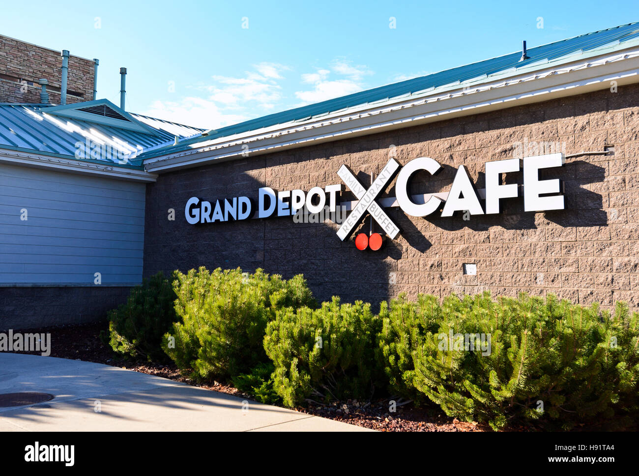 Das Grand Depot-Café am Bahnhof in Williams, Arizona Stockfoto