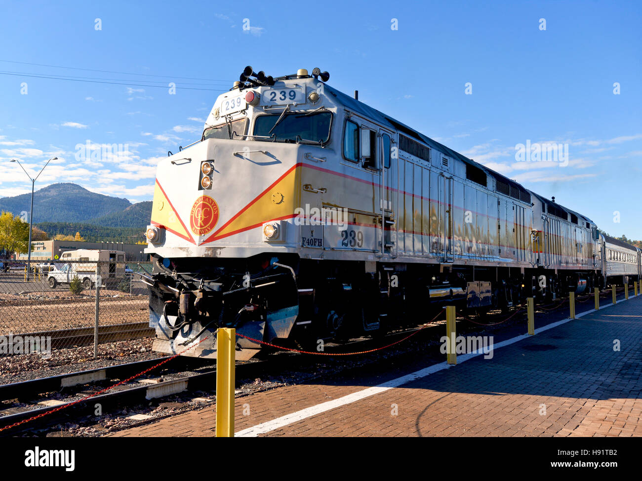Der Zug nach dem Grand Canyon in Williams, Arizona Stockfoto