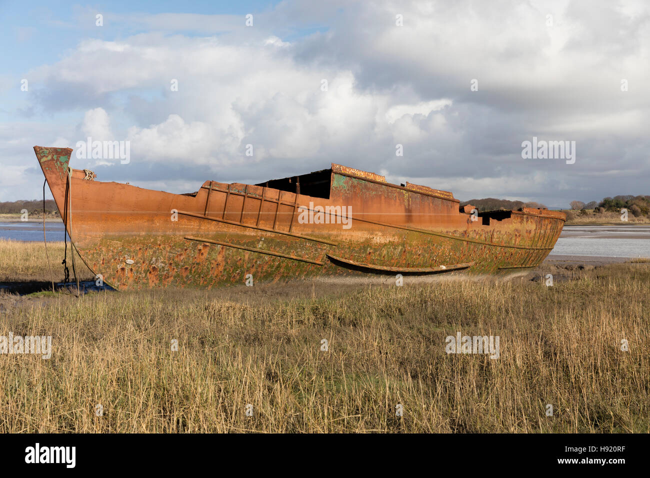 Fleetwood Marsh Wracks Stockfoto