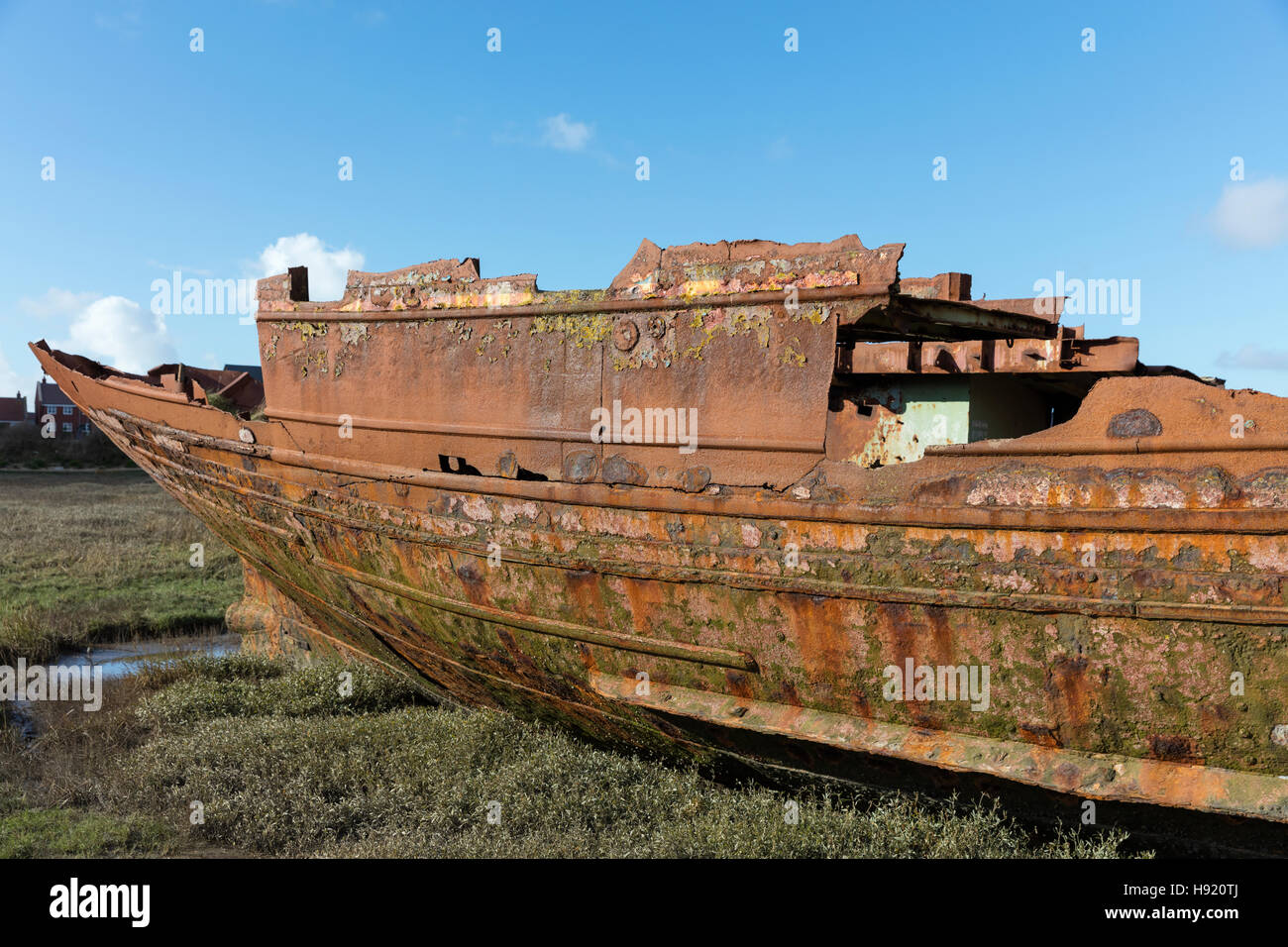 Fleetwood Marsh Wracks Stockfoto