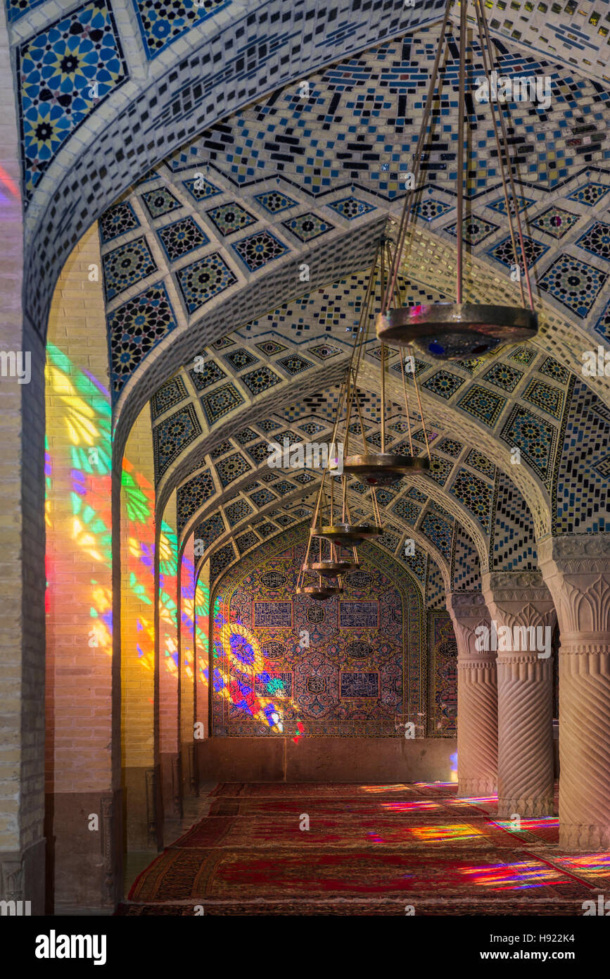 Nasir al Mulk Moschee Shiraz, Iran Stockfoto