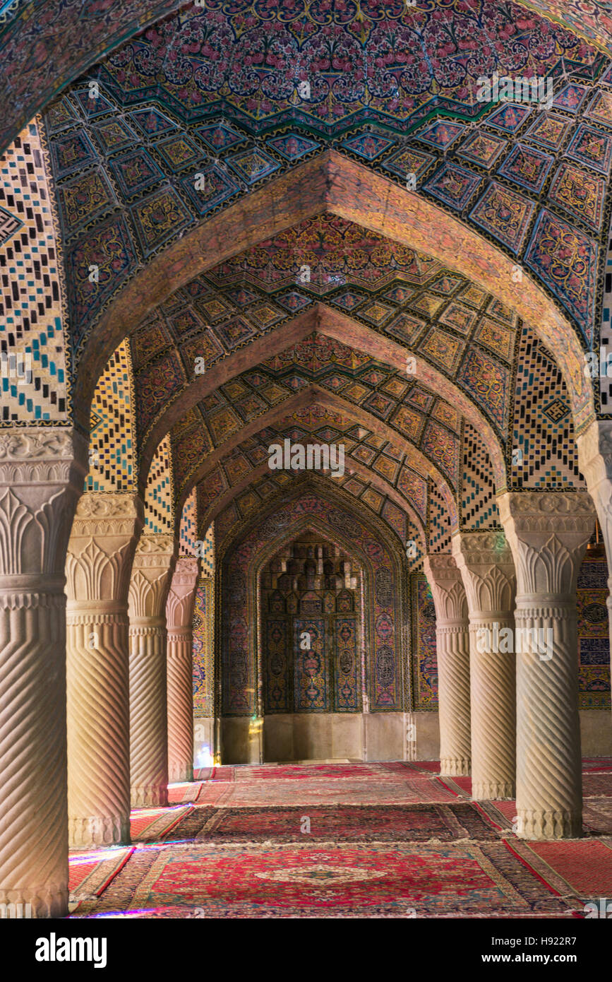 Nasir al Mulk Moschee Shiraz, Iran Stockfoto