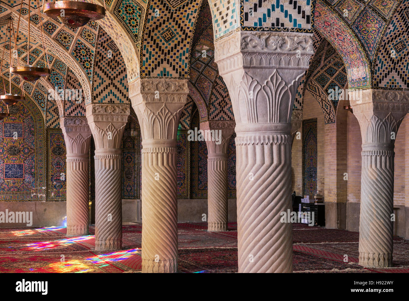 Nasir al Mulk Moschee Shiraz, Iran Stockfoto