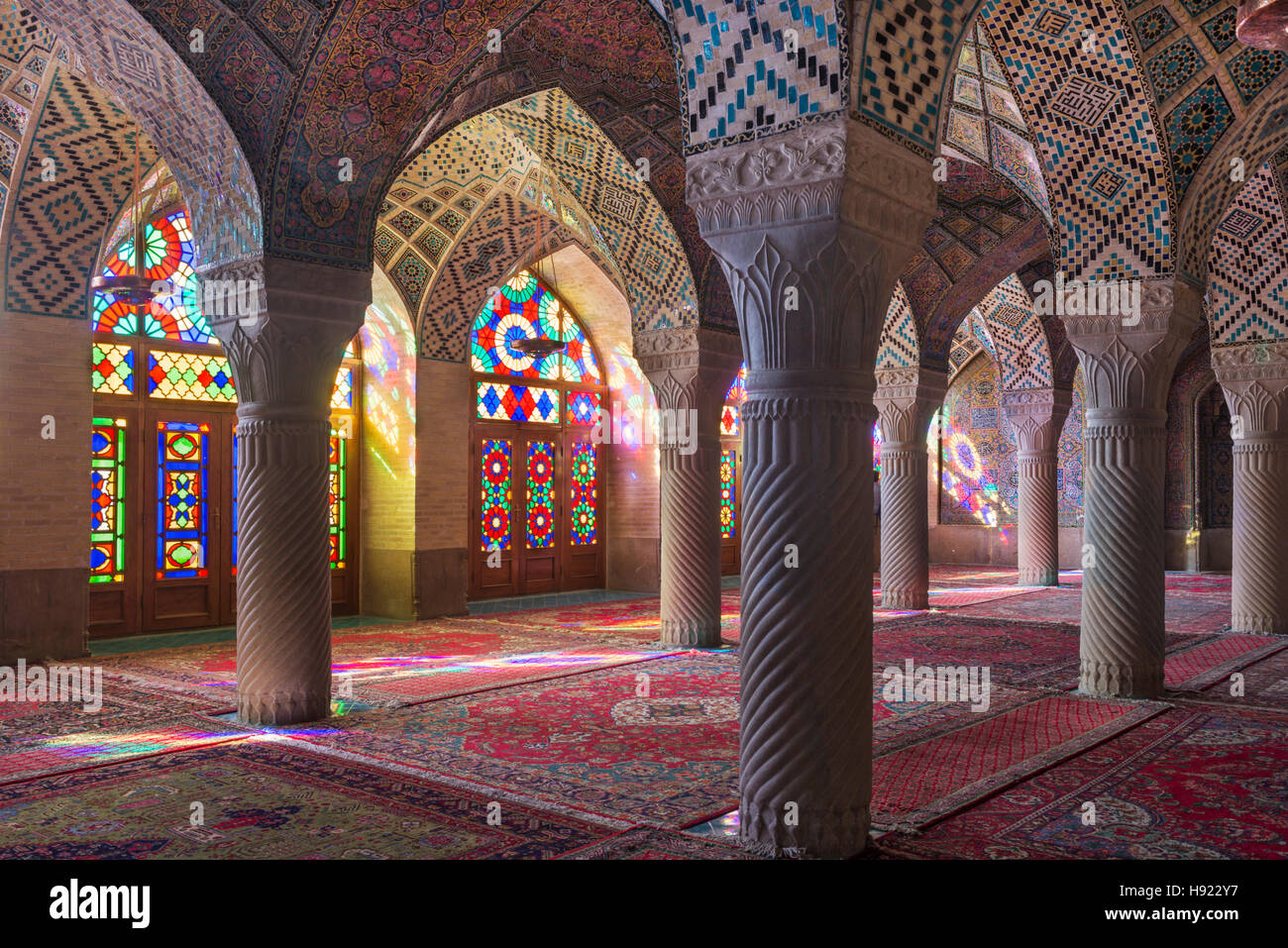 Nasir al Mulk Moschee Shiraz, Iran Stockfoto