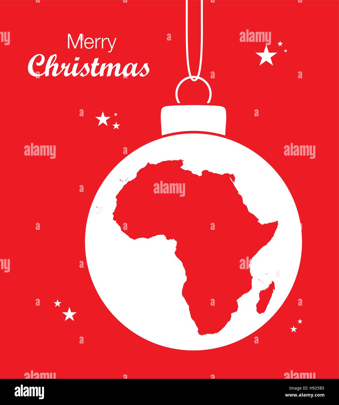 Frohe Weihnachten Abbildung Thema mit Karte von Afrika Stock 