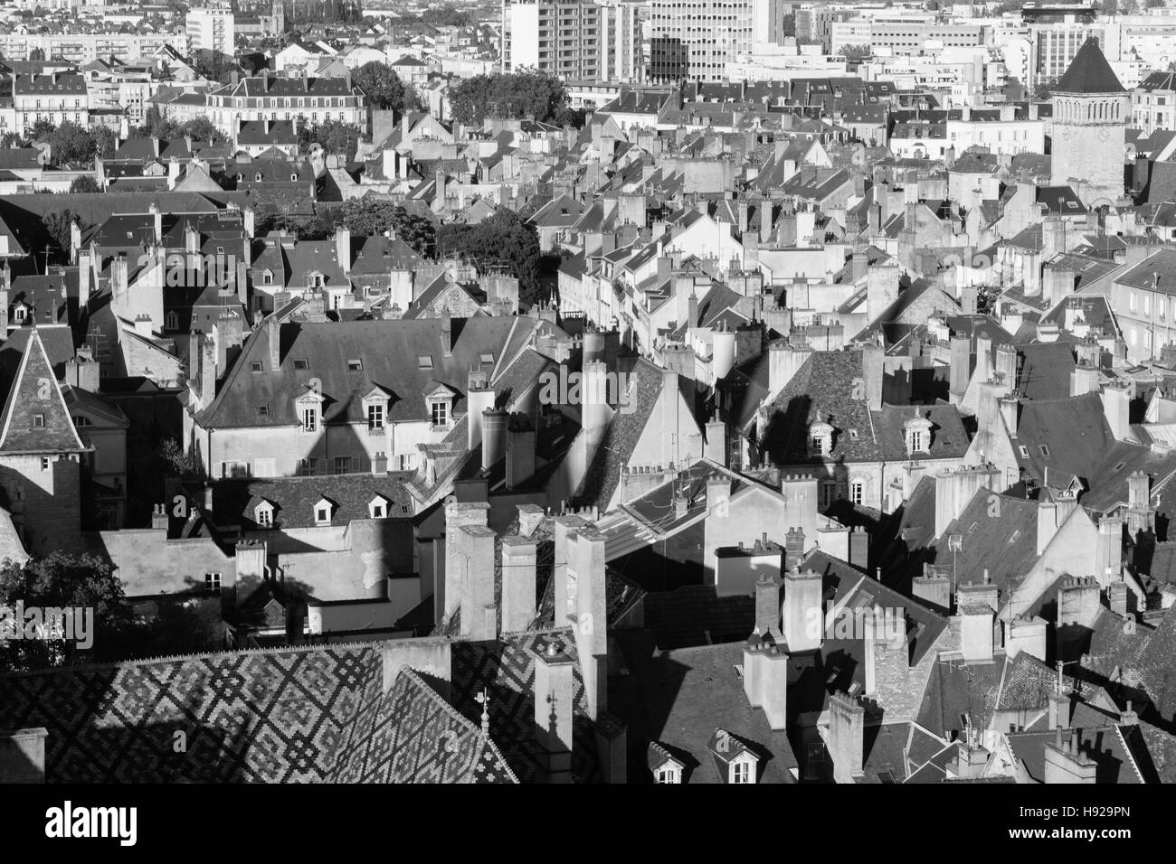 Eine Luftaufnahme des historischen Zentrums der Stadt, in Dijon, Burgund, Frankreich Stockfoto